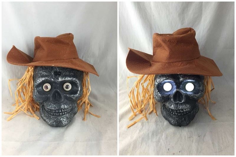 SKULL W/STRAW HAT - HP1097251