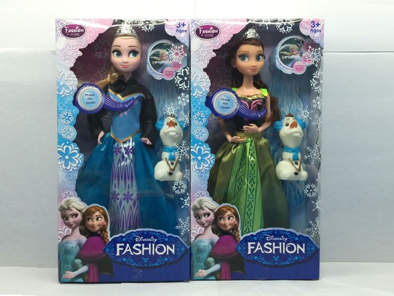 11.5 Inch joint body frozen princess with light music (two mixed) - HP1098674