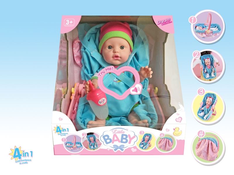 4 In 1 dolls, backpacks, baby cradles, handbags, cribs, 16 inch dolls, water, urine, music (single paragraph) - HP1098736