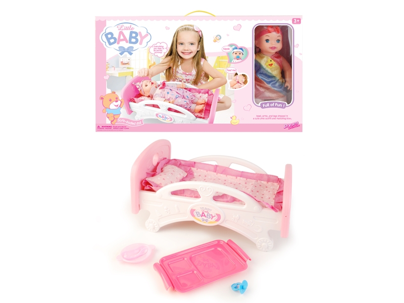 14 Inch doll with crib, with music (single paragraph) - HP1098801