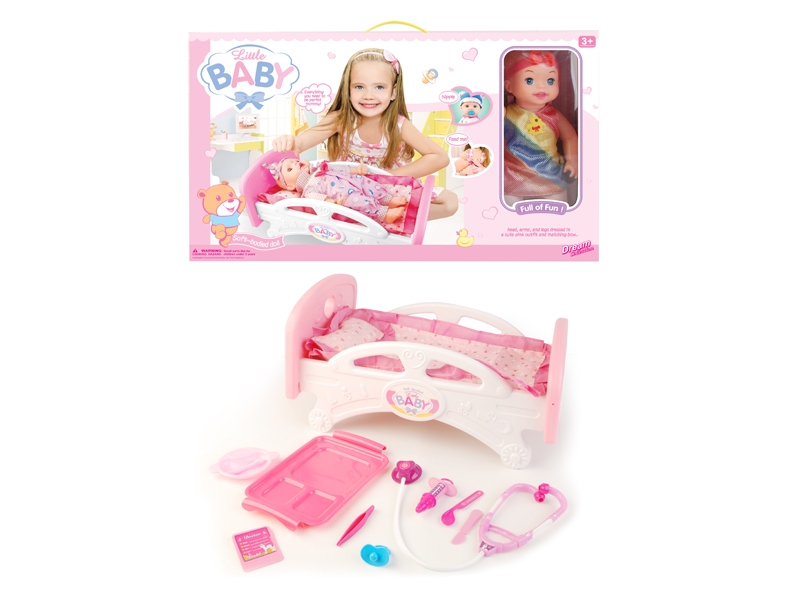 14 Inch doll with crib, doctor with music (single paragraph) - HP1098802