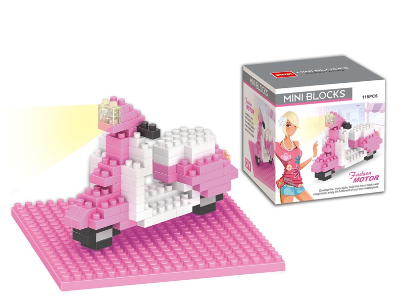 Mini blocks - stylish motorcycles / pink 115pcs - HP1099018