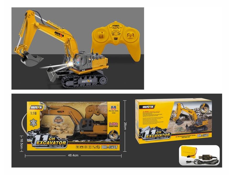 1:16, Eleven channel alloy remote control excavator, charging 2.4g - HP1099416
