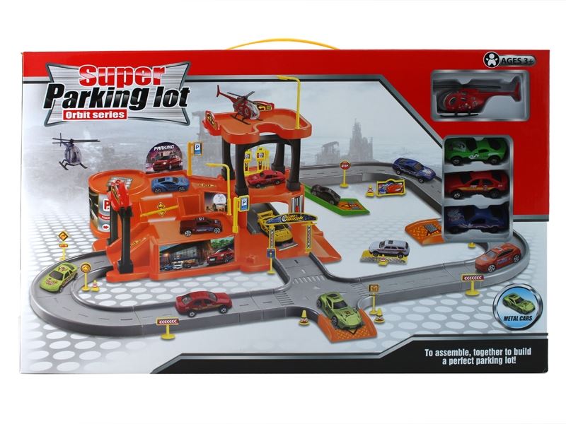 RAIL PARKING LOT W/1 METAL PLANE & 3 CAR - HP1100199