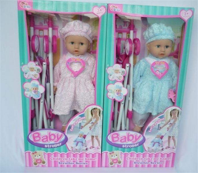 16-Inch cotton doll flash music matching iron cart (2 assorted) - HP1100308