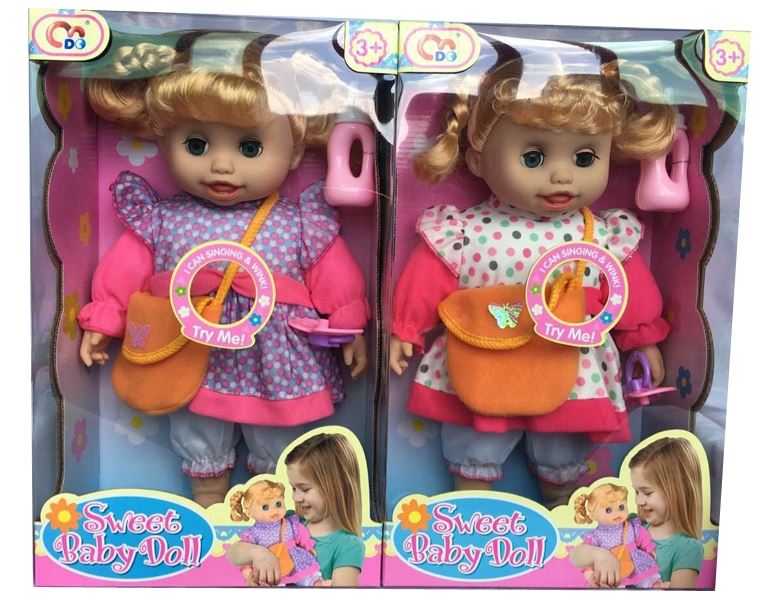 Winking doll 16 inch electric music (two-color assorted) - HP1100312