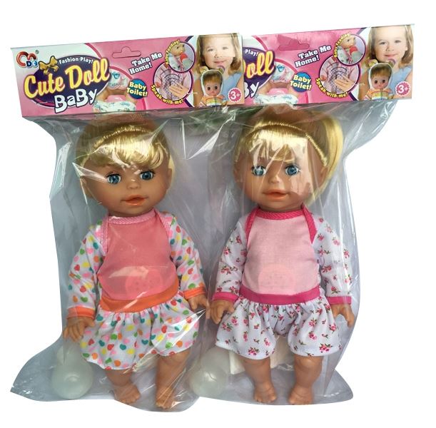 14 Inch laughter music drinking pee doll (2-color assorted) - HP1100336