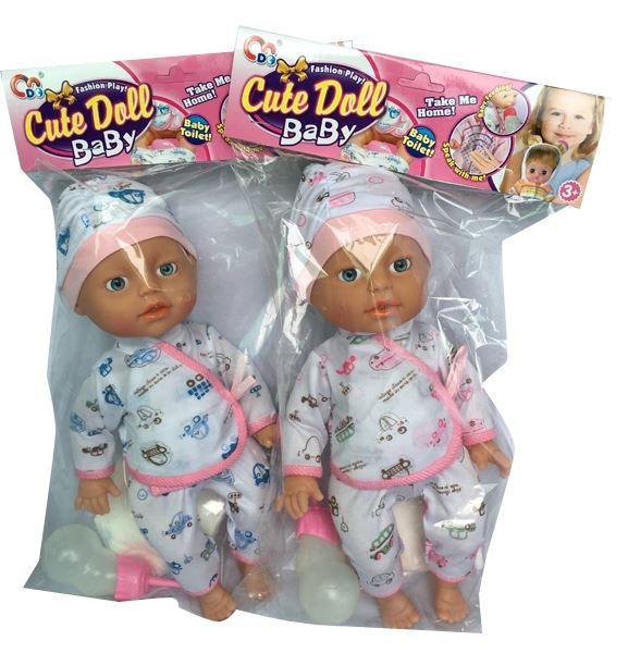 14 Inch laughter music drinking pee doll (2-color assorted) - HP1100337