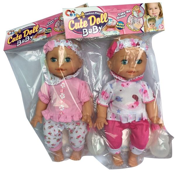 14 Inch laughter music drinking pee doll (2-color assorted) - HP1100338
