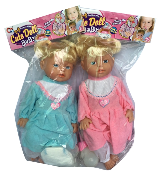 16 Inch laughter music drinking pee doll (2-color assorted) - HP1100339