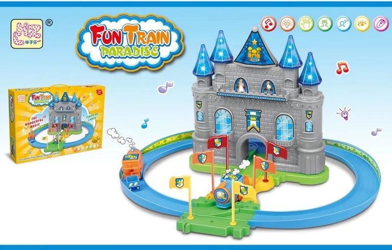 Big castle, induction lighting, music, electric train tracks, blocks - HP1100446