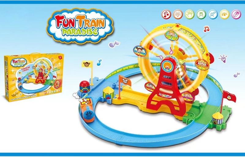 Ferris wheel, music, lighting, electric railway track, building blocks - HP1100450
