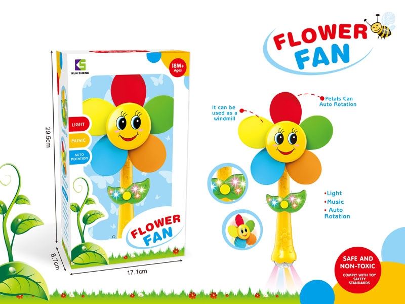 FLOWER FAN WITH LIGHT & MUSIC - HP1100484