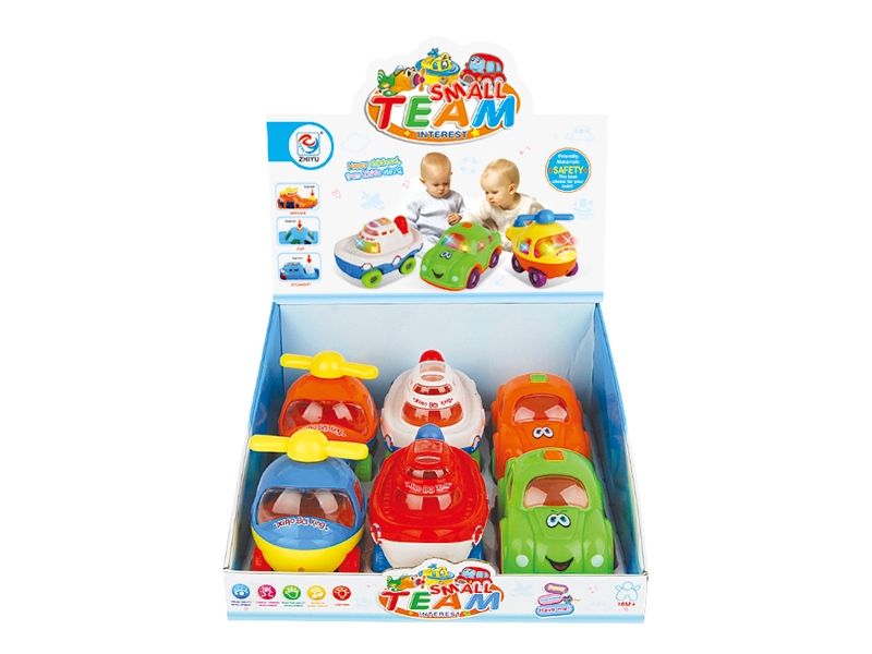 F/P CAR+PLANE+BOAT WITH LIGHT & MUSIC (6 PCS/DISPLAY BOX) - HP1100808