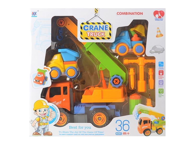 F/P DIY CRANE TRUCK&2 SMALL(4 COLORS) - HP1101694