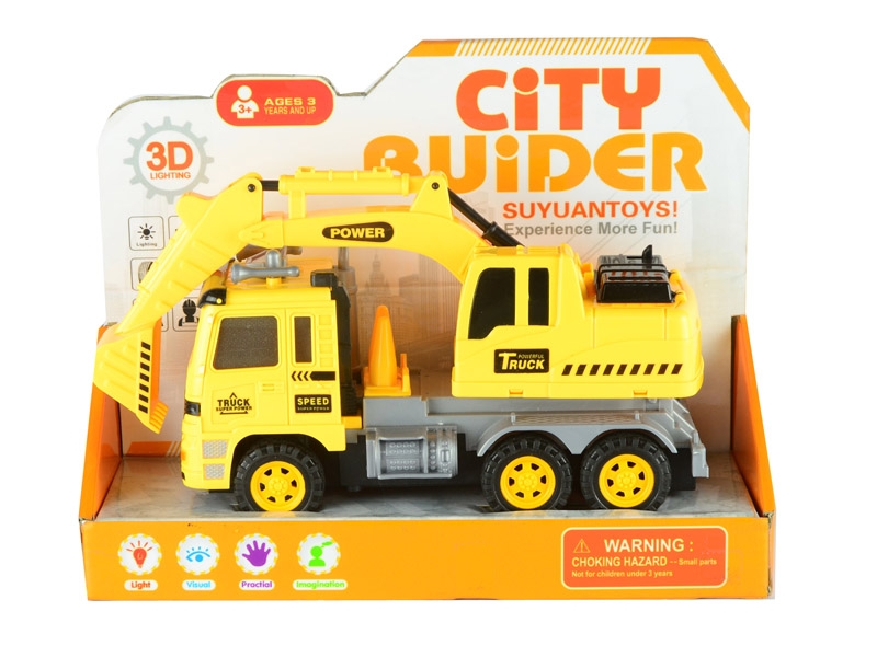 FRICTION 3D EXCAVATOR TRUCK W/LIGHT & MUSIC - HP1101701