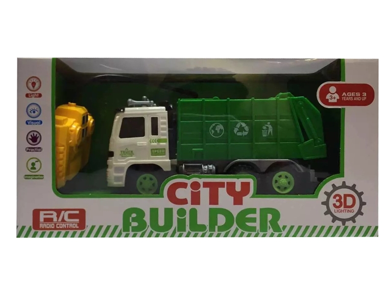 3D R/C 2 CHANNEL CARTOON CITY BUILDER TRUCK W/LIGHT & MUSIC - HP1101907
