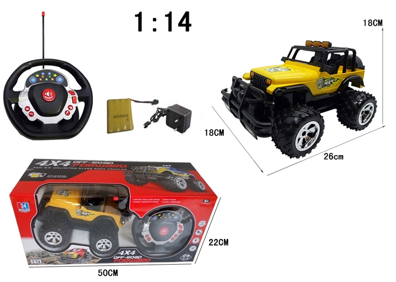 1:14 R/C CAR W/LIGHT & MUSIC INCLUDED BATTERY - HP1102355