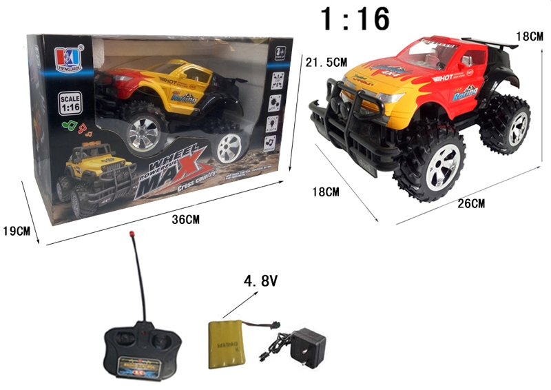 1:16 4 CHANNEL R/C CAR W/LIGHT & MUSIC INCLUDED BATTERY - HP1102361