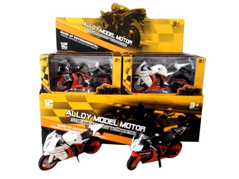 1:12 FREE WHEEL ALLOY METAL MOTORCYCLE (2 COLORS, 12 PCS/DISPLAY BOX) - HP1108232