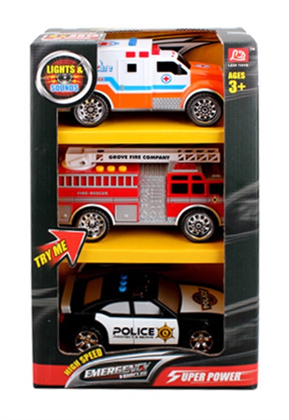 FREE WHEEL POLICE CAR W/LIGHT & MUSIC (INCLUDED BATTERY) - HP1109592