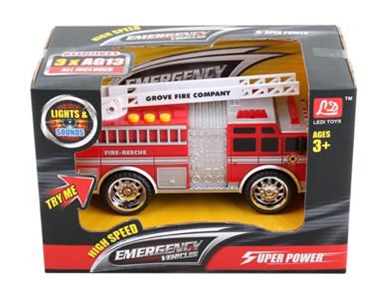 FREE WHEEL FIRE ENGINE CAR W/LIGHT & MUSIC (INCLUDED BATTERY) - HP1109594