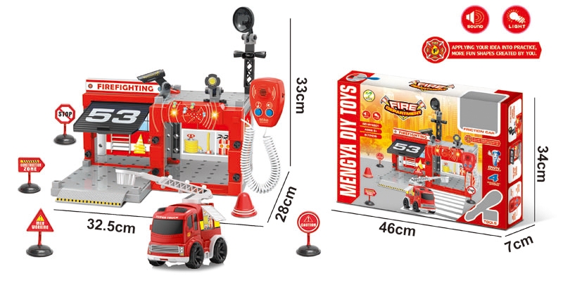 FIRE DEPARTMENT W/LIGHT & 4 SOUNDS & MICROPHONE (67 PCS) - HP1109751