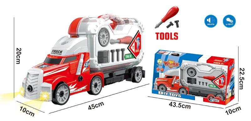 DIY CONTAINER TRUCK W/LIGHT, MUSIC & BATTERY - HP1109766