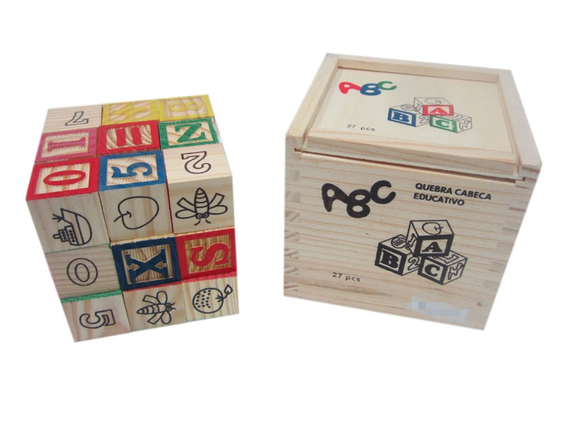 木盒数字字母积木27PCS - HP1110979