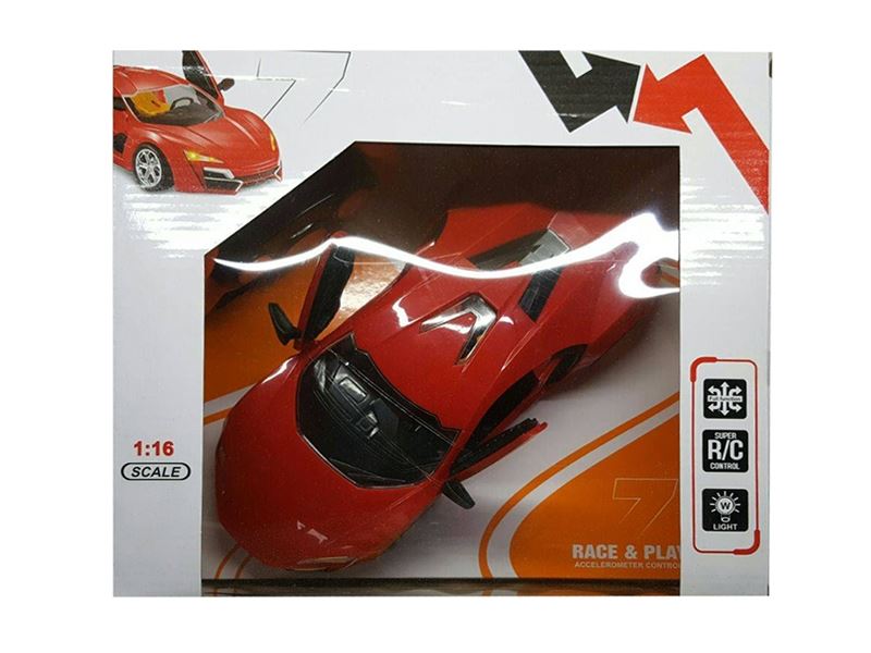 4 FUNCTION R/C CAR W/STEERING WHEEL,YELLOW/RED - HP1111894