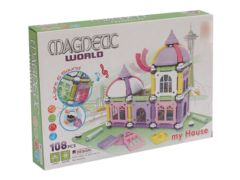 MAGNETIC BUILDING BLOCKS W/LIGHT & MUSIC & INCLUDED BATTERY - HP1113728