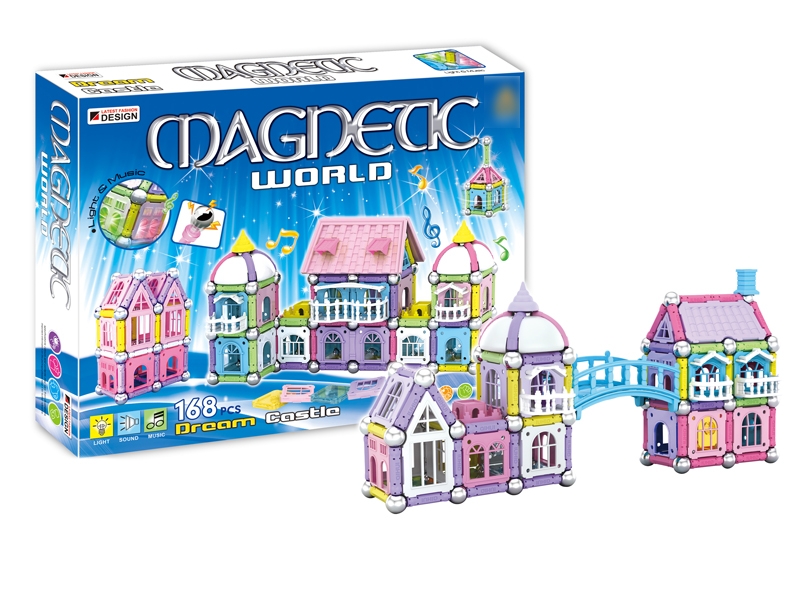 MAGNETIC BUILDING BLOCKS W/LIGHT & MUSIC & INCLUDED BATTERY - HP1113735