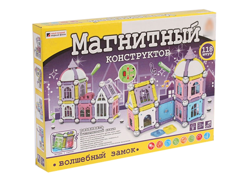 MAGNETIC BUILDING BLOCKS W/INCLUDED BATTERY W/LIGHT & MUSIC - HP1113743