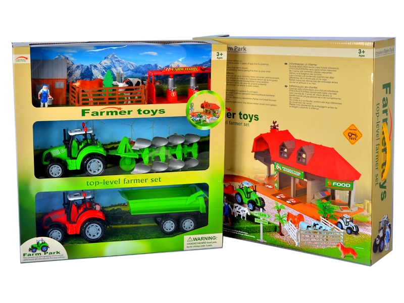 FRICTION FARM CAR RED/GREEN 11PCS - HP1114803