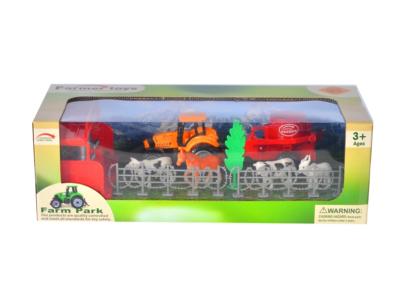 FREE WAY FARM CAR 2ASST YELLOW/GREEN/RED 9PCS - HP1114812