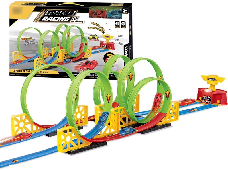 PULL BACK RAIL CAR W/TROPHY & LIGHT & MUSIC 39PCS - HP1114905