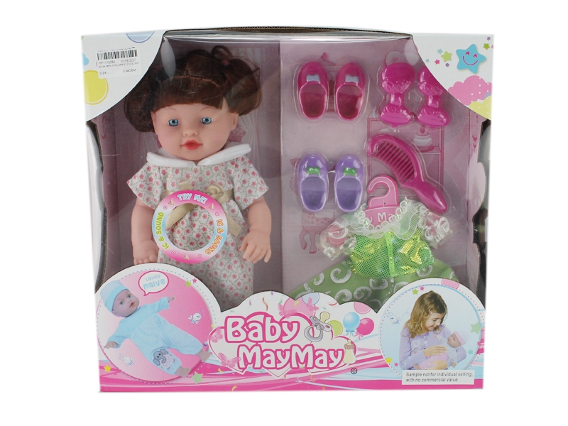 32CM SOLID BODY DOLL W/6 SOUNDS IC ,2 COLORS - HP1115084
