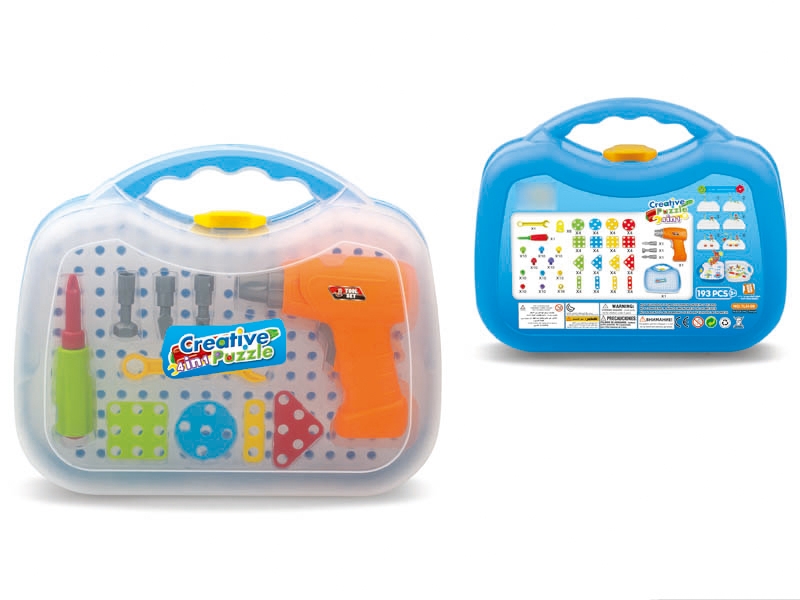 BLOCKS PUZZLE W/ELECTRIC SCREW DRIVER 193PCS - HP1115981