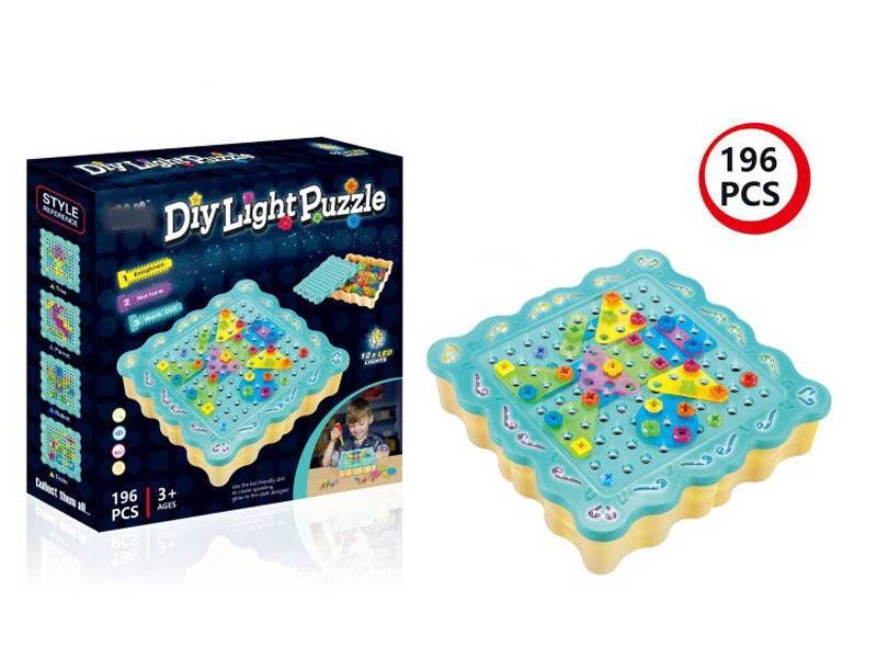 BLOCKS PUZZLE W/LIGHT 196PCS - HP1115984