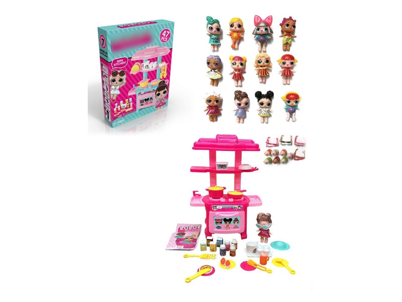 SOLID BODY DOLL W/KITCHEN SET - HP1116999