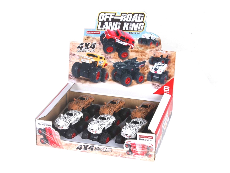 FRICTION STUNT CAR 6PCS/DISPLAY BOX （2 COLORS） - HP1117249