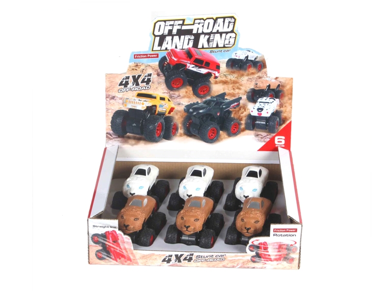 FRICTION STUNT CAR 6PCS/DISPLAY BOX （2 COLORS） - HP1117250