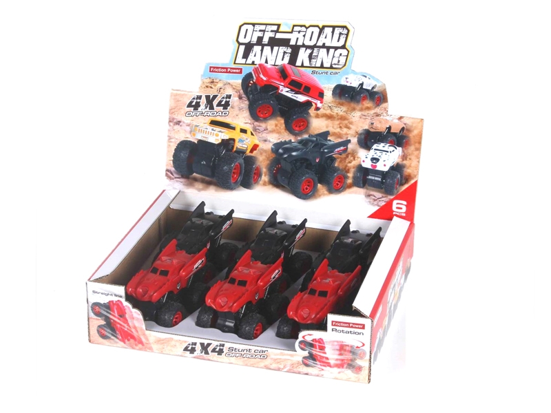 FRICTION STUNT CAR 6PCS/DISPLAY BOX （2 COLORS） - HP1117252