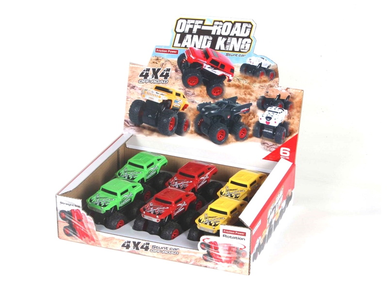 FRICTION STUNT CAR 6PCS/DISPLAY BOX （3 COLORS） - HP1117254