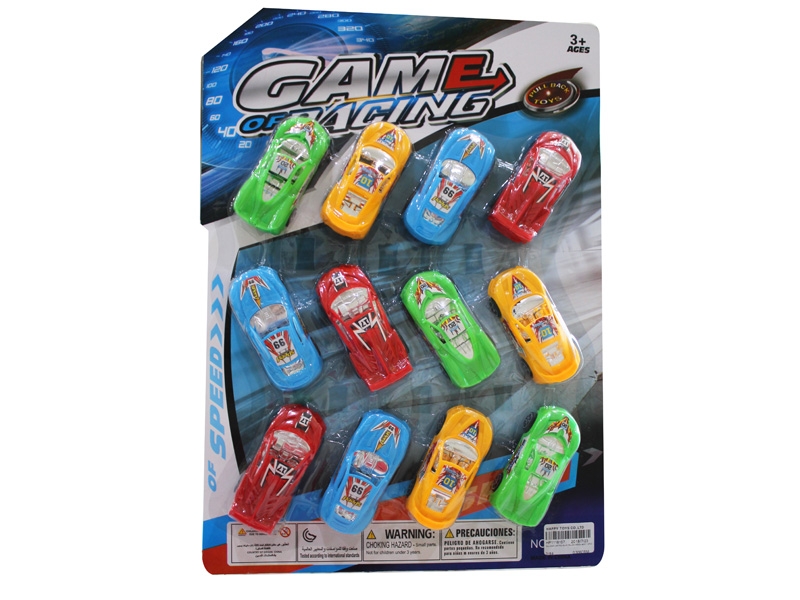PULL BACK CAR RED/BLUE/YELLOW/GREEN 4ASST 12PCS - HP1118157