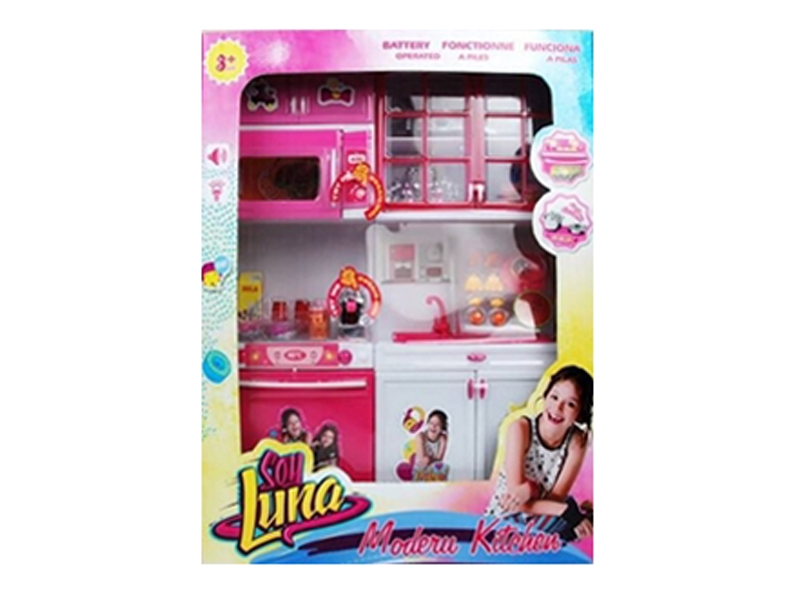 Soy Luna厨房组合                                   （灯光声音.包3粒AG13纽扣）             彩盒规格：27*9.5*34.5 - HP1119175