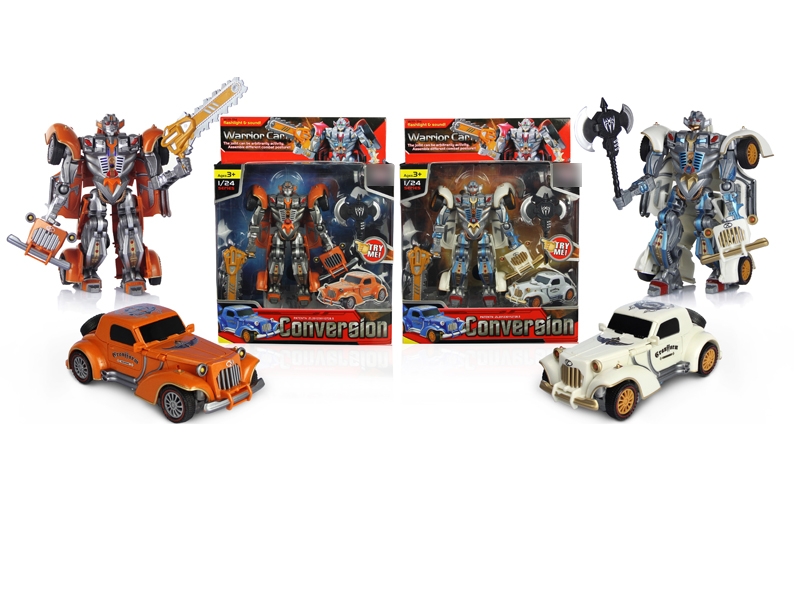TRANSFORMATIVE CAR W/LIGHT & MUSIC &INCLUDED BATTERY  WHITE/ORANGE - HP1119987