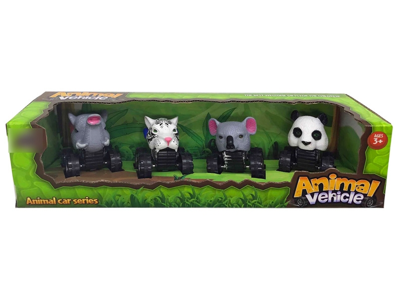 PULL BACK ANIMAL CAR 4ASST - HP1120033
