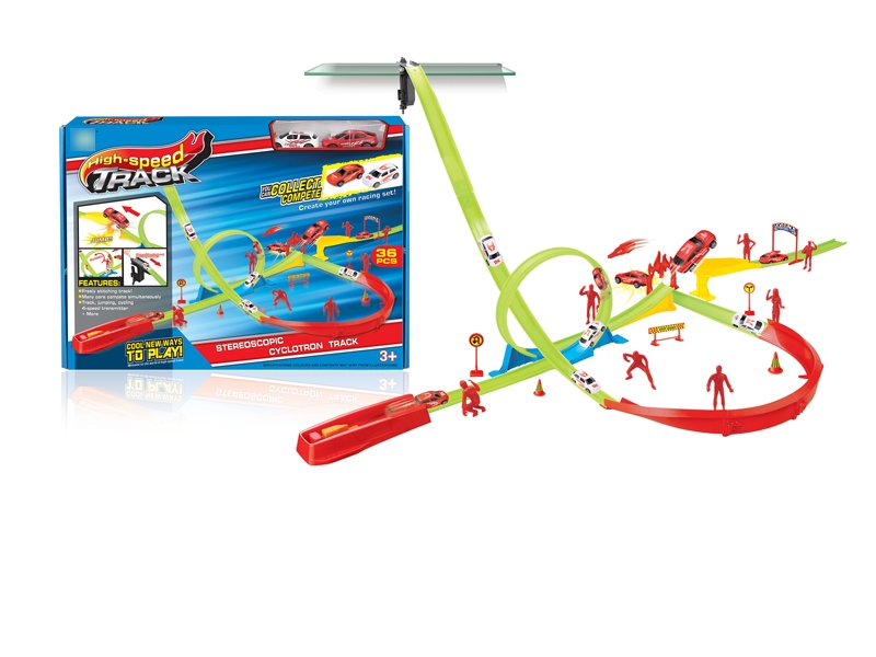 PRESS AND GO RAILWAY TRACK W/2 CAR - HP1120451