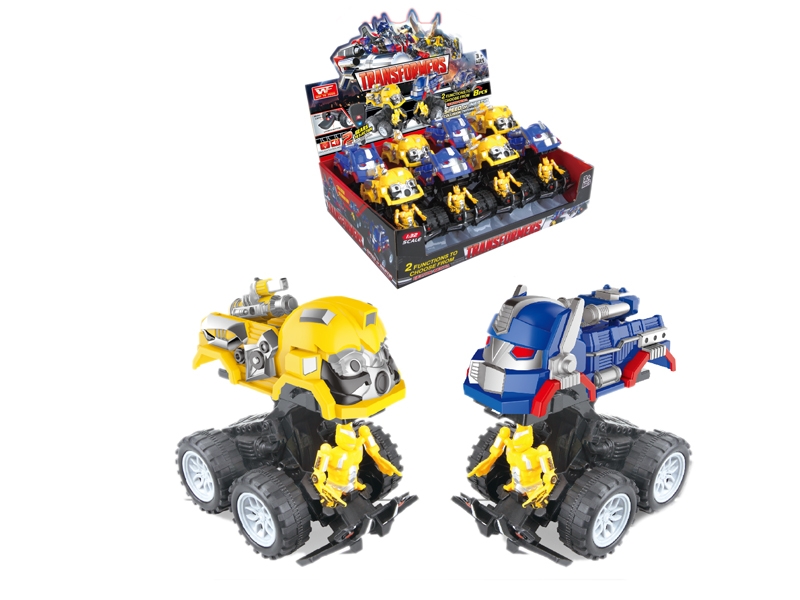 FRICTION TRANSFORMABLE CAR 8PCS/DISPLAY BOX - HP1120892